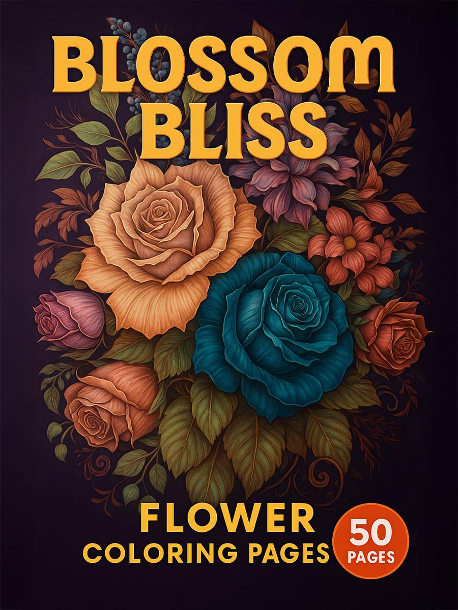 Blossom Bliss – 50 Flower Coloring Pages Vol. 2
