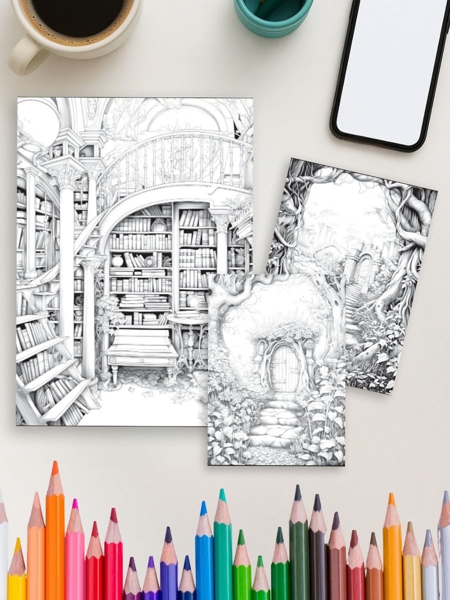 Gateways to Enchantment – 200 Fairy Portal Coloring Pages - Image 4